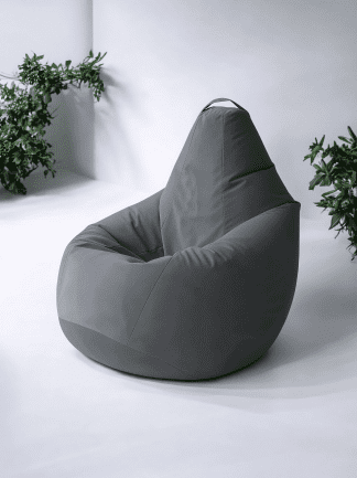 Кресло-мешок «Груша» – микровелюр, цвет антрацитовый.