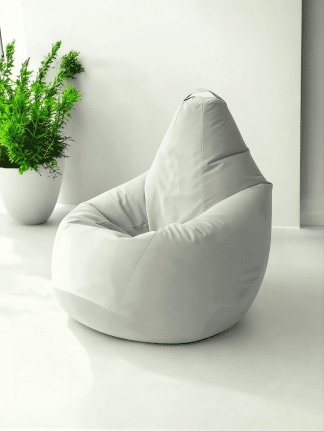 Кресло-мешок «Груша» – микровелюр, цвет белый.