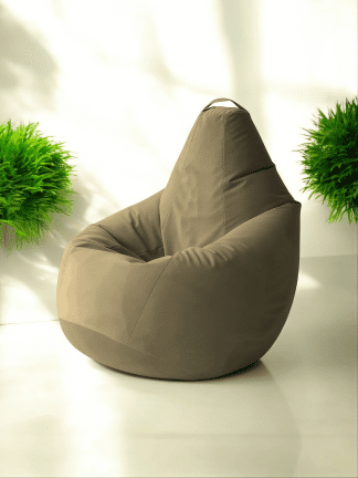 Кресло-мешок «Груша» – микровелюр, цвет бежевый.