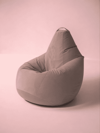 Кресло-мешок «Груша» – микровелюр, цвет пудра.