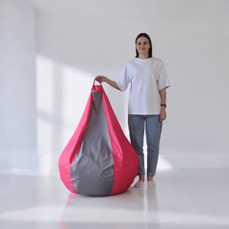 Кресло-мешок «Груша-Kombo» – оксфорд 210 основной цвет Фуксия вставка Серый