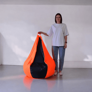 Кресло-мешок «Груша-Kombo» – оксфорд 210 основной цвет Оранжевый вставка Графит