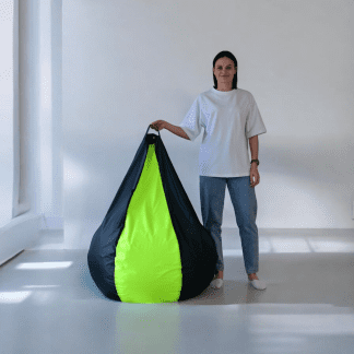 Кресло-мешок «Груша-Kombo» – оксфорд 210 основной цвет Черный вставка Неон