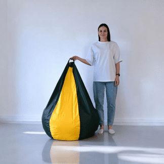 Кресло-мешок «Груша-Kombo» – оксфорд 210 основной цвет т. Зеленый вставка Желтый