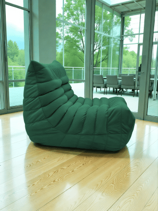 Бескаркасное кресло "Француз" 1-м., ширина 90см. цвет джунгли, ткань микровелюр.