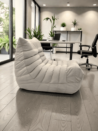 Бескаркасное кресло "Француз" 1-м., ширина 90см. цвет латте, ткань микровелюр.